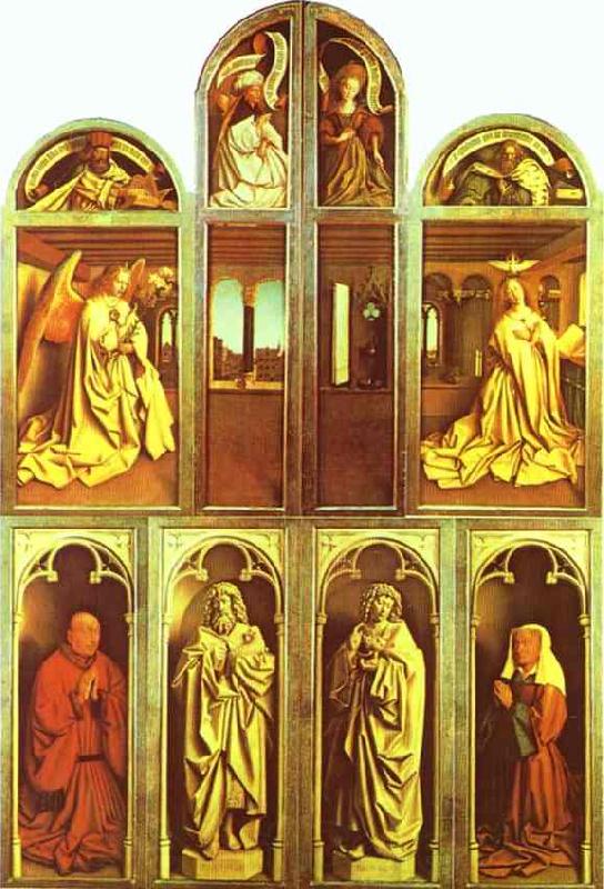 Jan Van Eyck The Ghent Altarpiece with altar wings closed